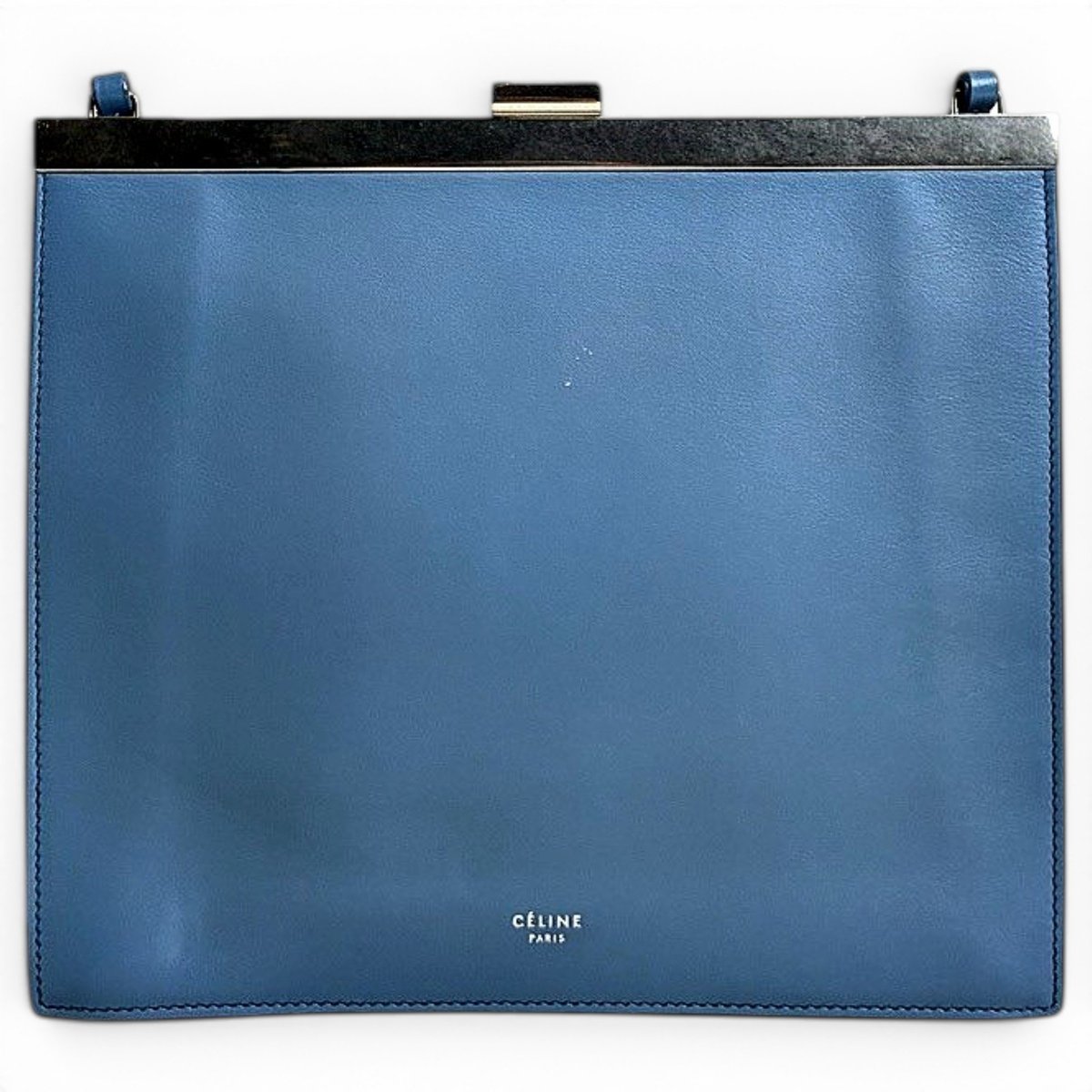 Clasp leather handbag