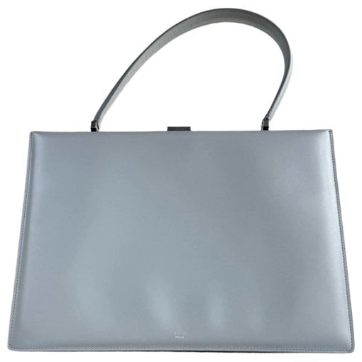 Clasp leather handbag