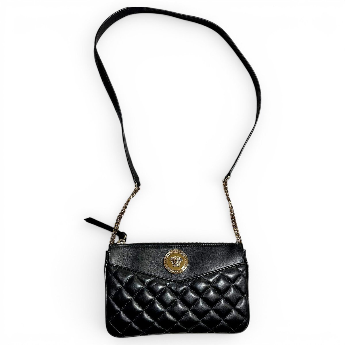 La Medusa leather clutch bag