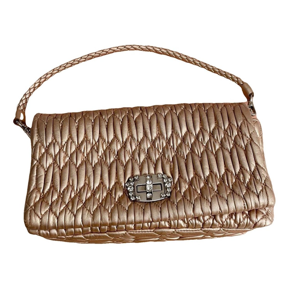 Miu Crystal leather crossbody bag