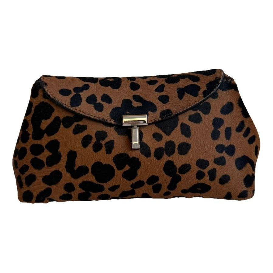 T-Lock pony-style calfskin clutch bag