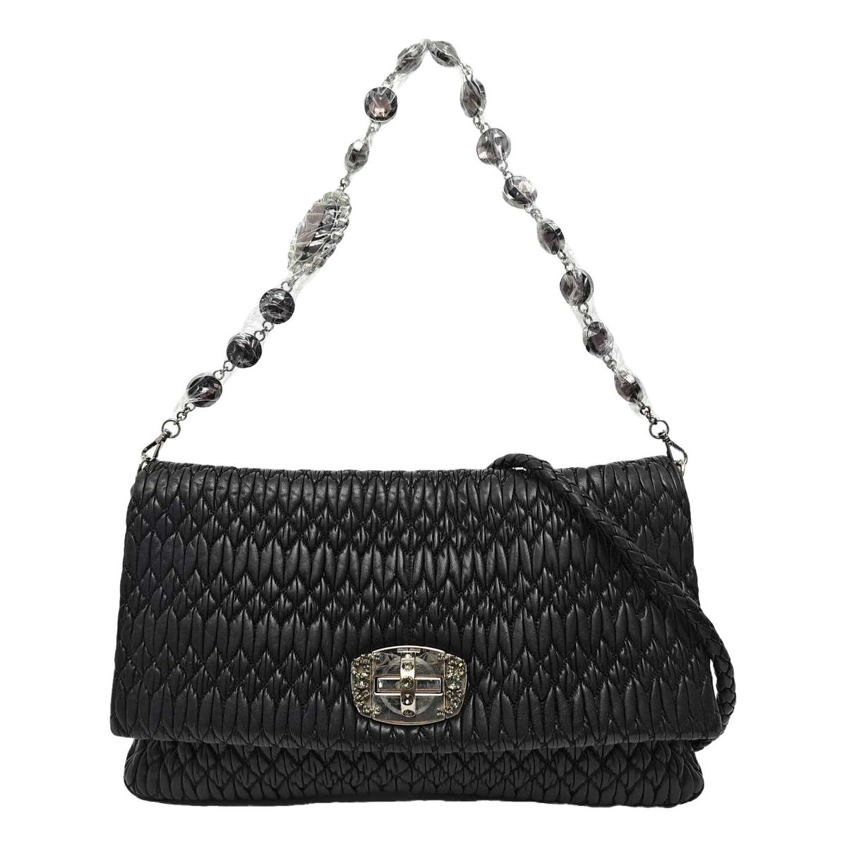 Miu Crystal leather handbag