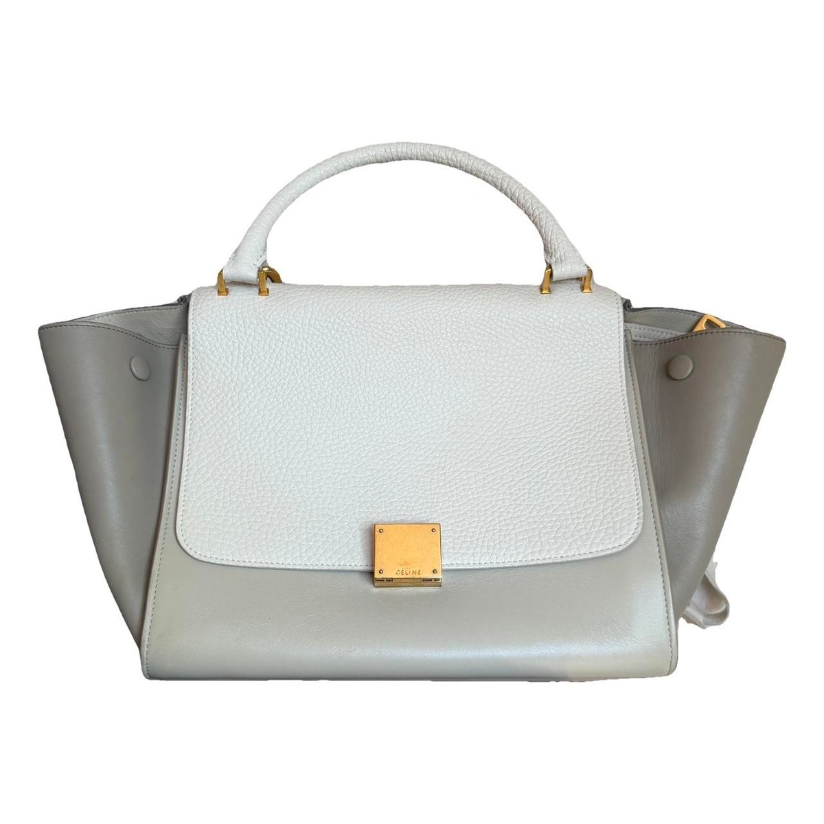 Trapèze leather handbag