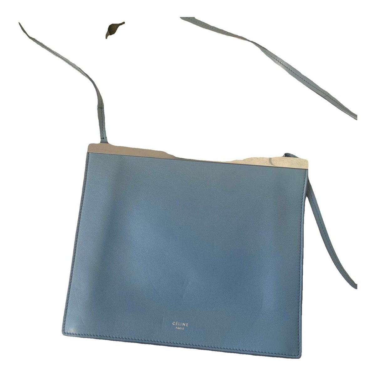 Clasp leather handbag