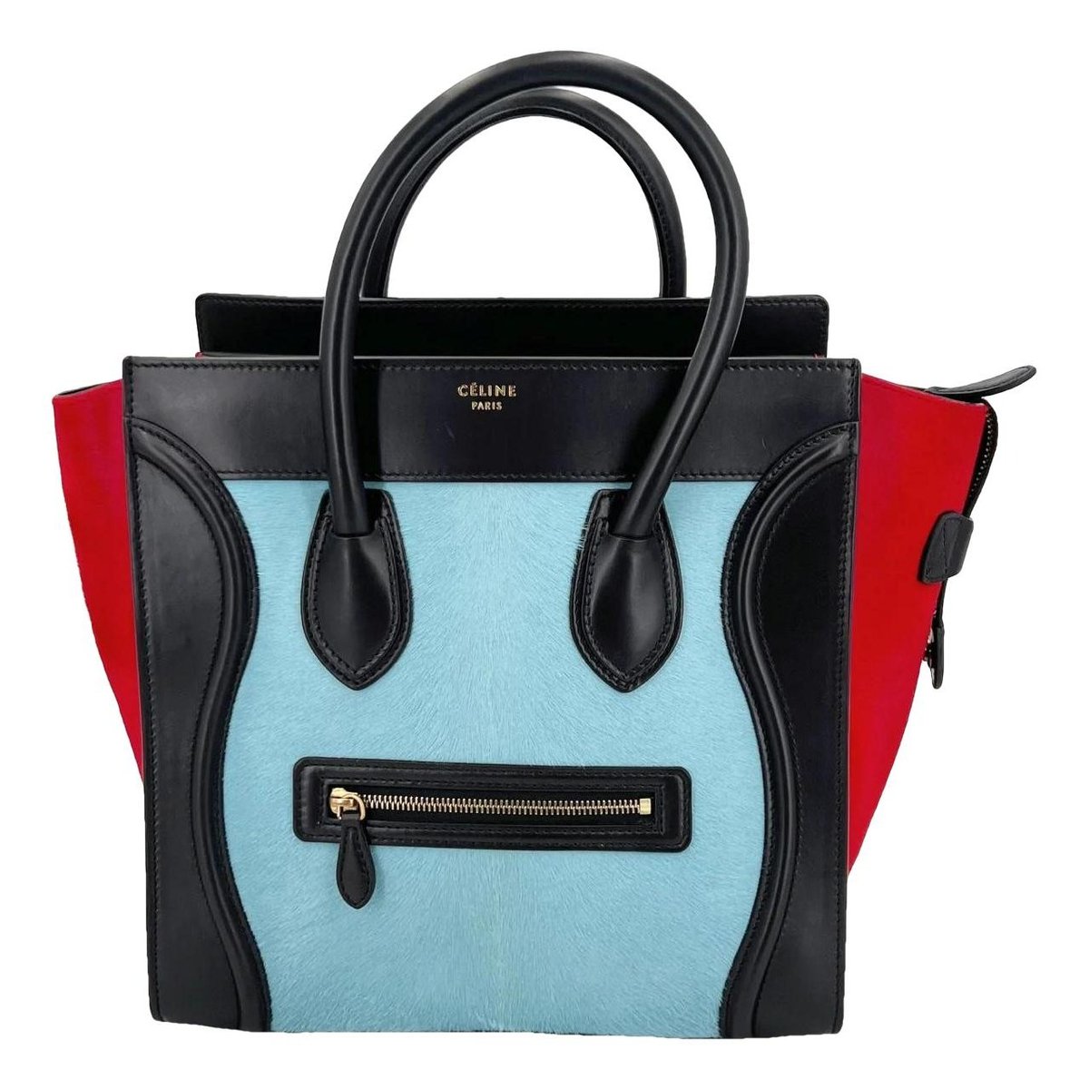 Luggage pony-style calfskin tote