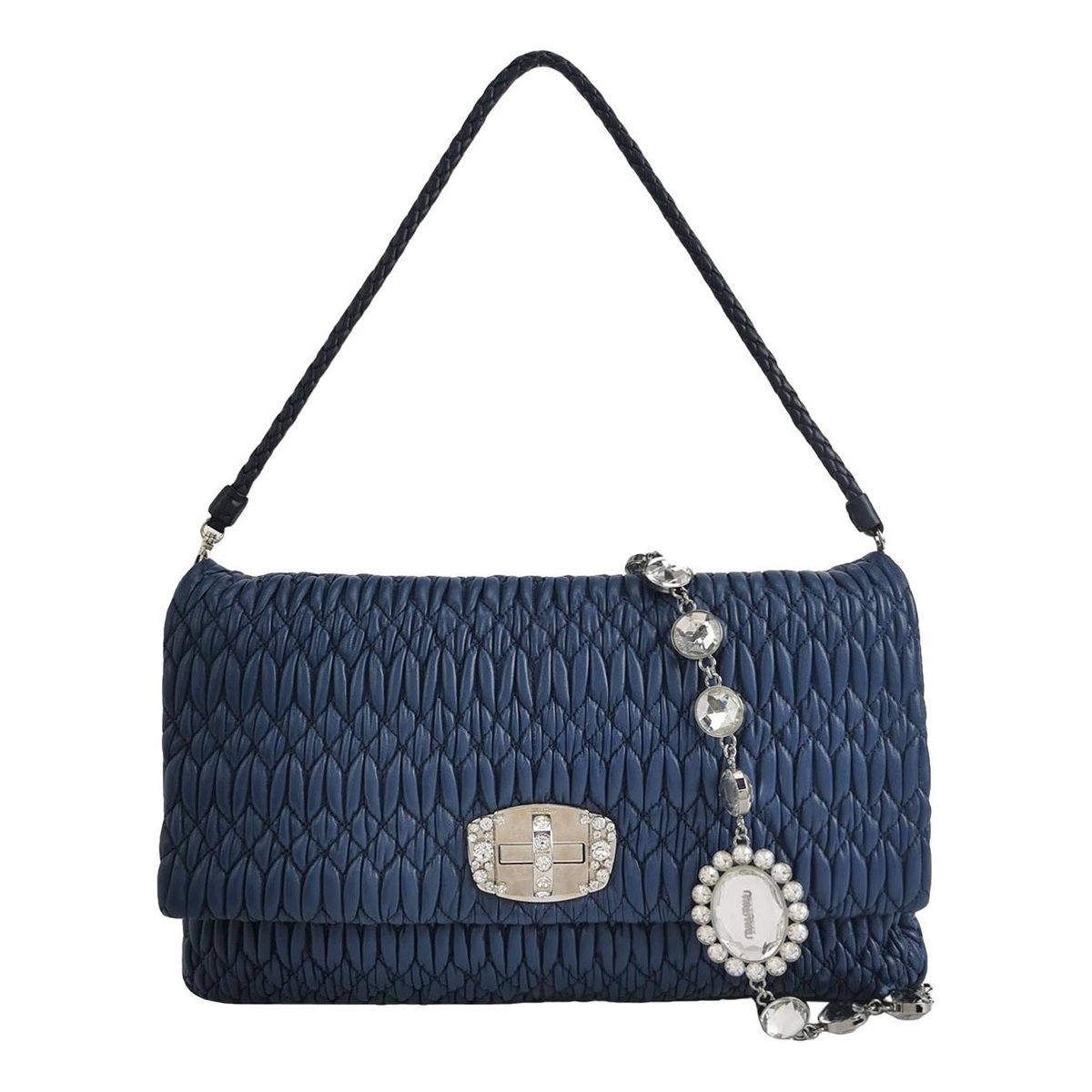 Miu Crystal leather handbag