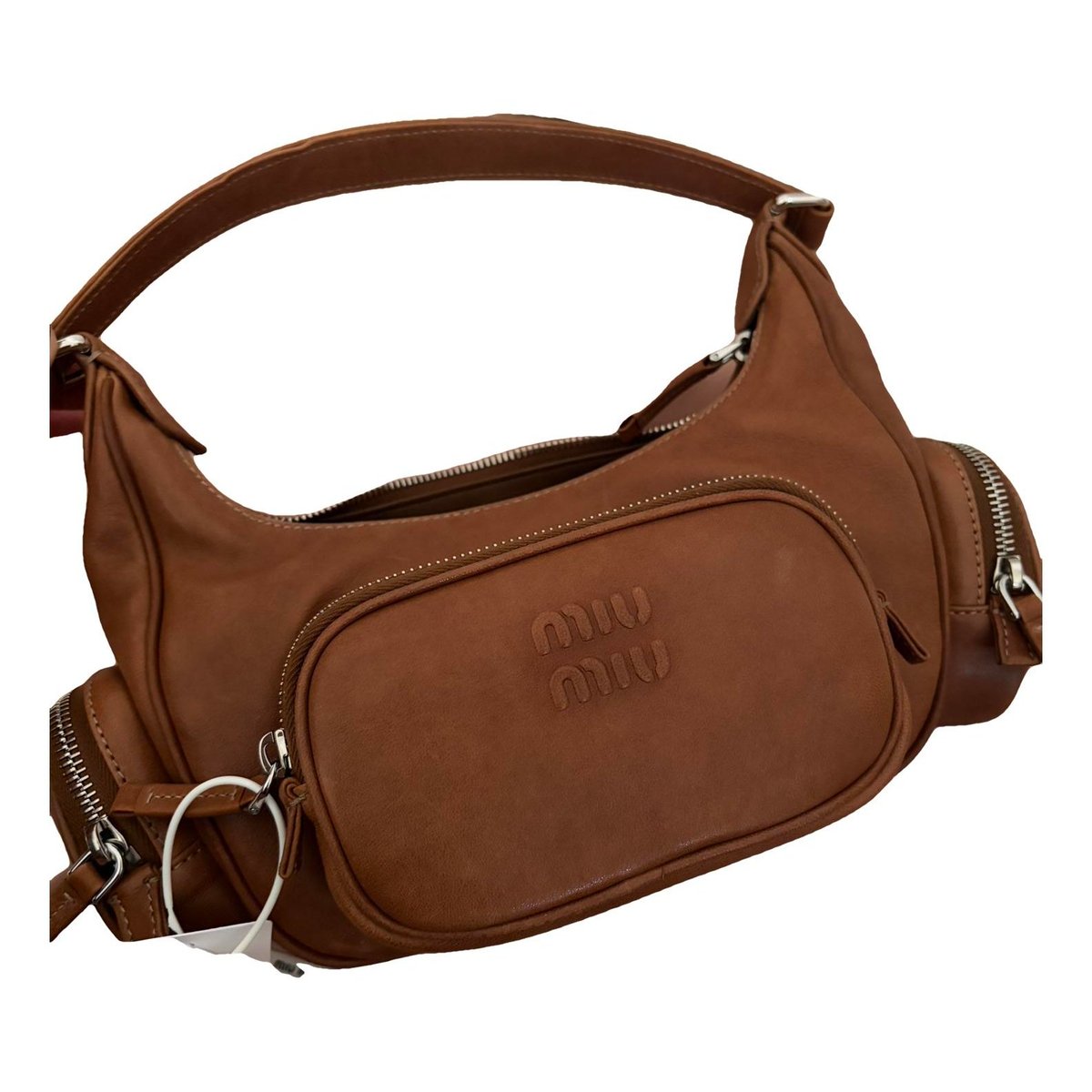 Pocket leather handbag