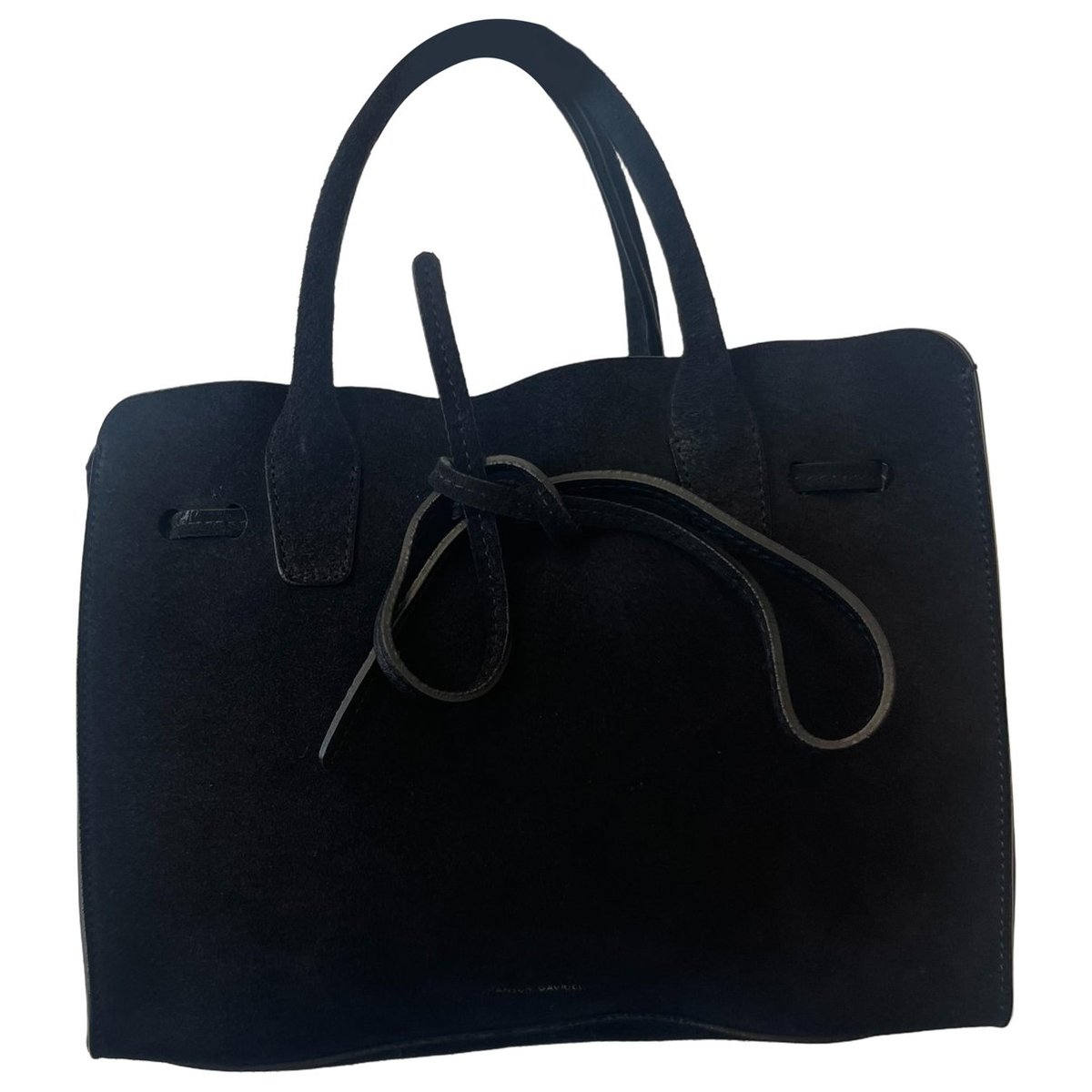 Folded leather handbag