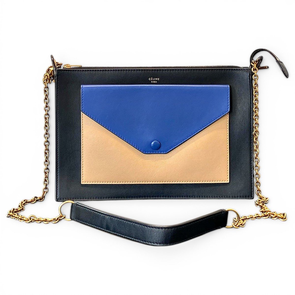 Pocket leather handbag