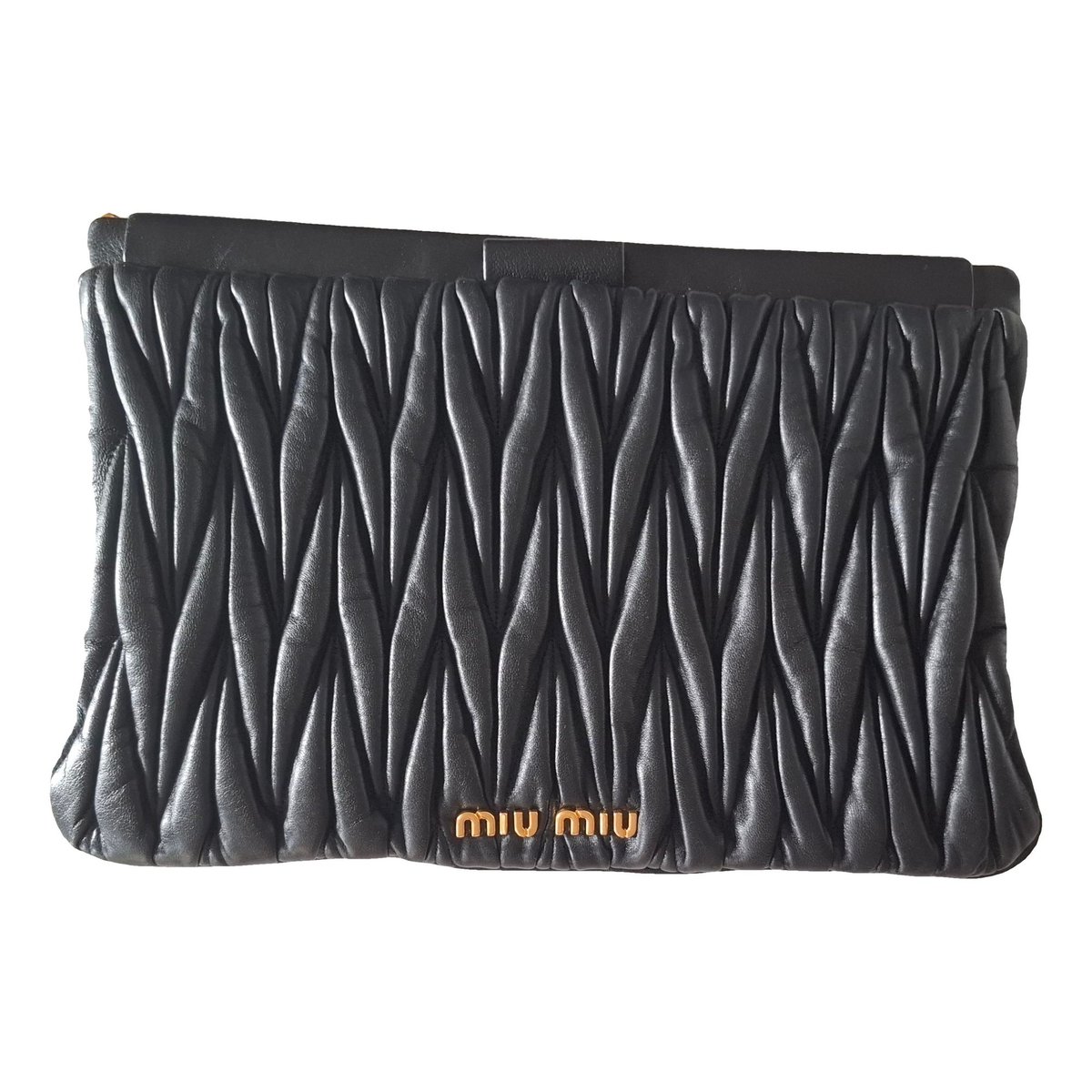 Matelassé leather clutch bag