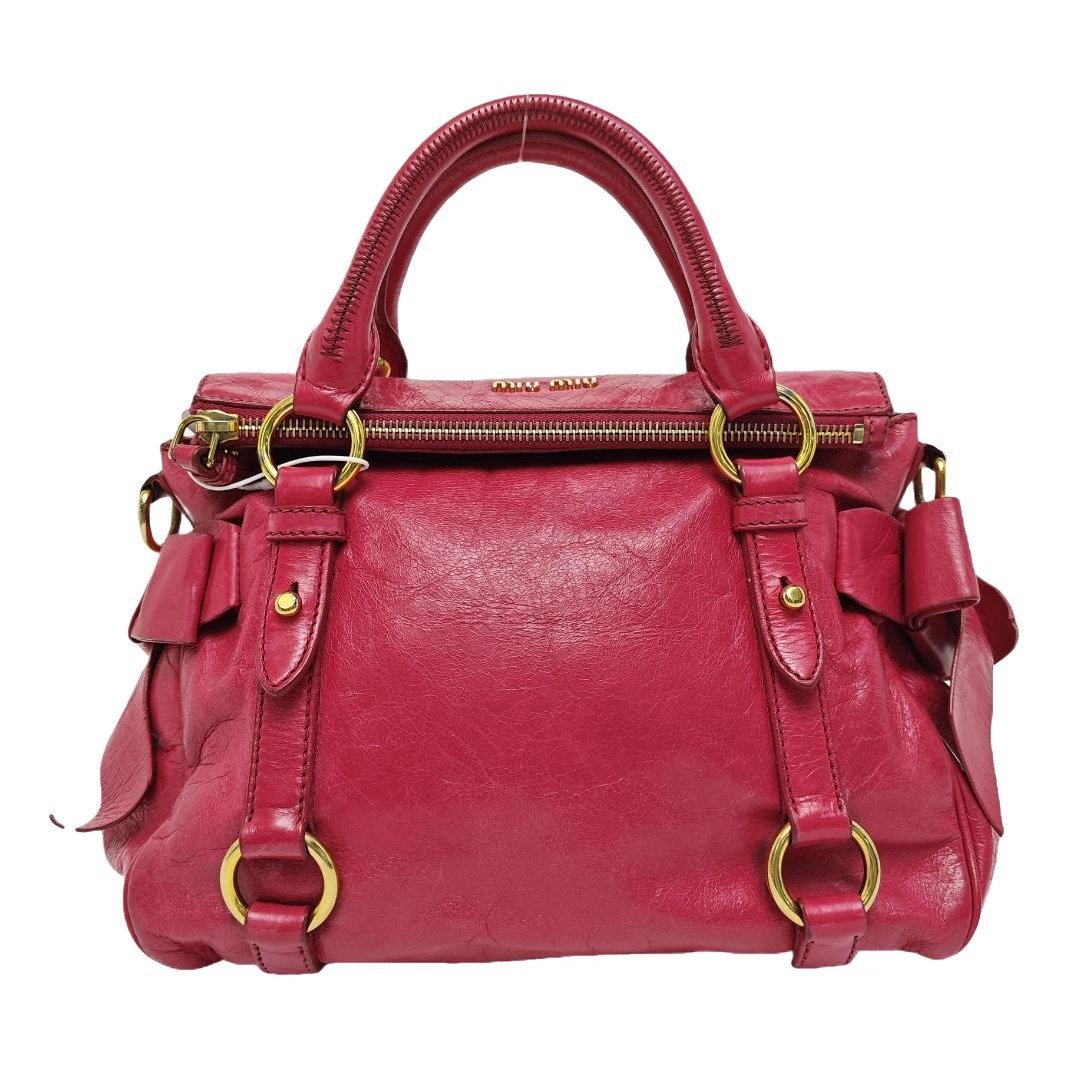 Bow bag leather handbag