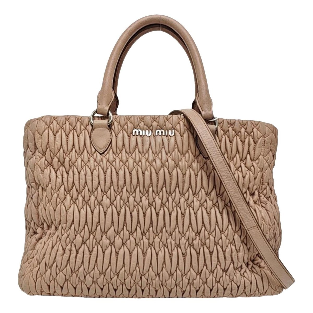 Miu Crystal leather handbag