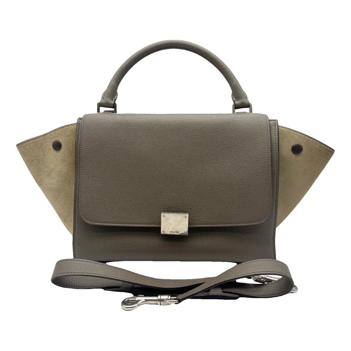 Trapèze leather handbag