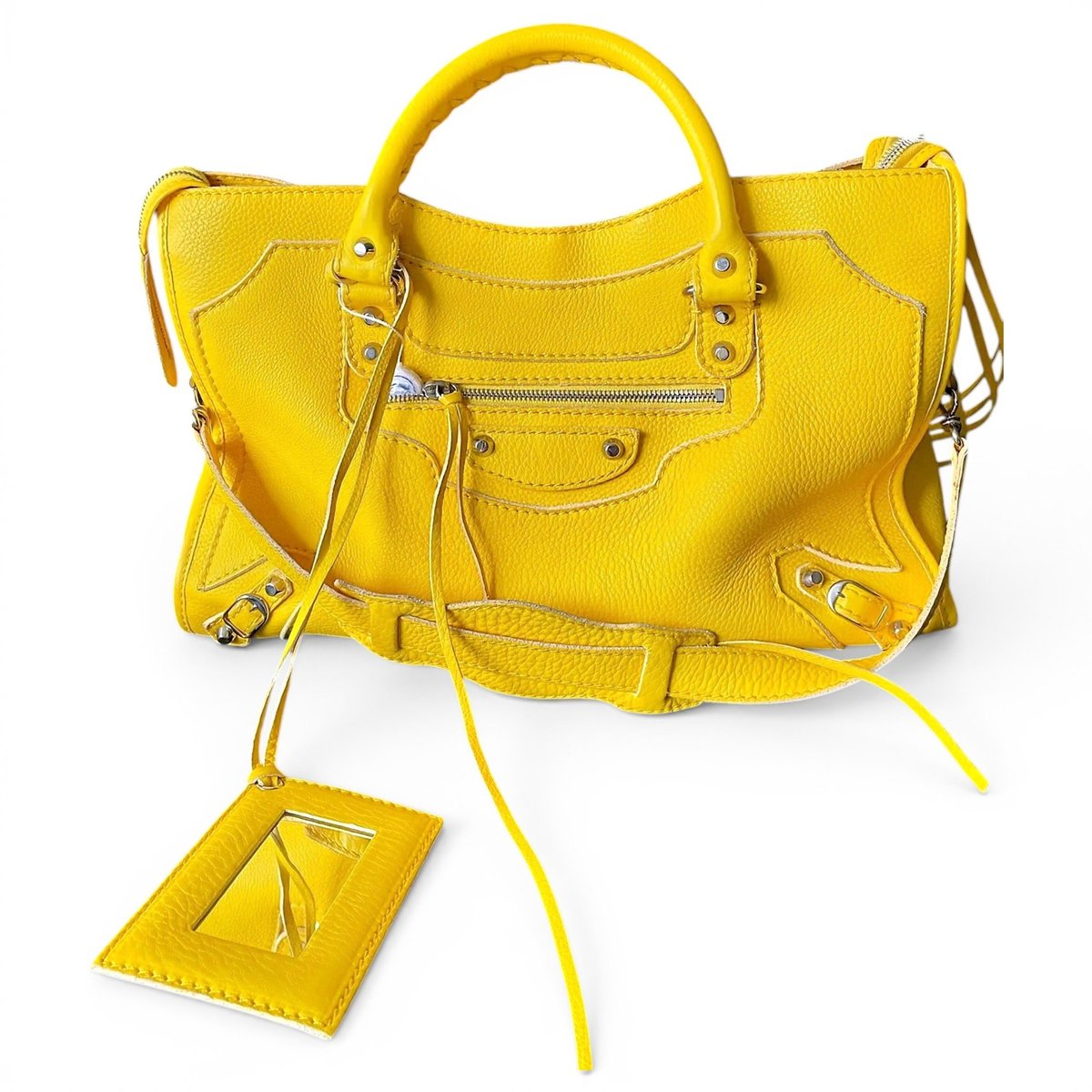 City leather handbag