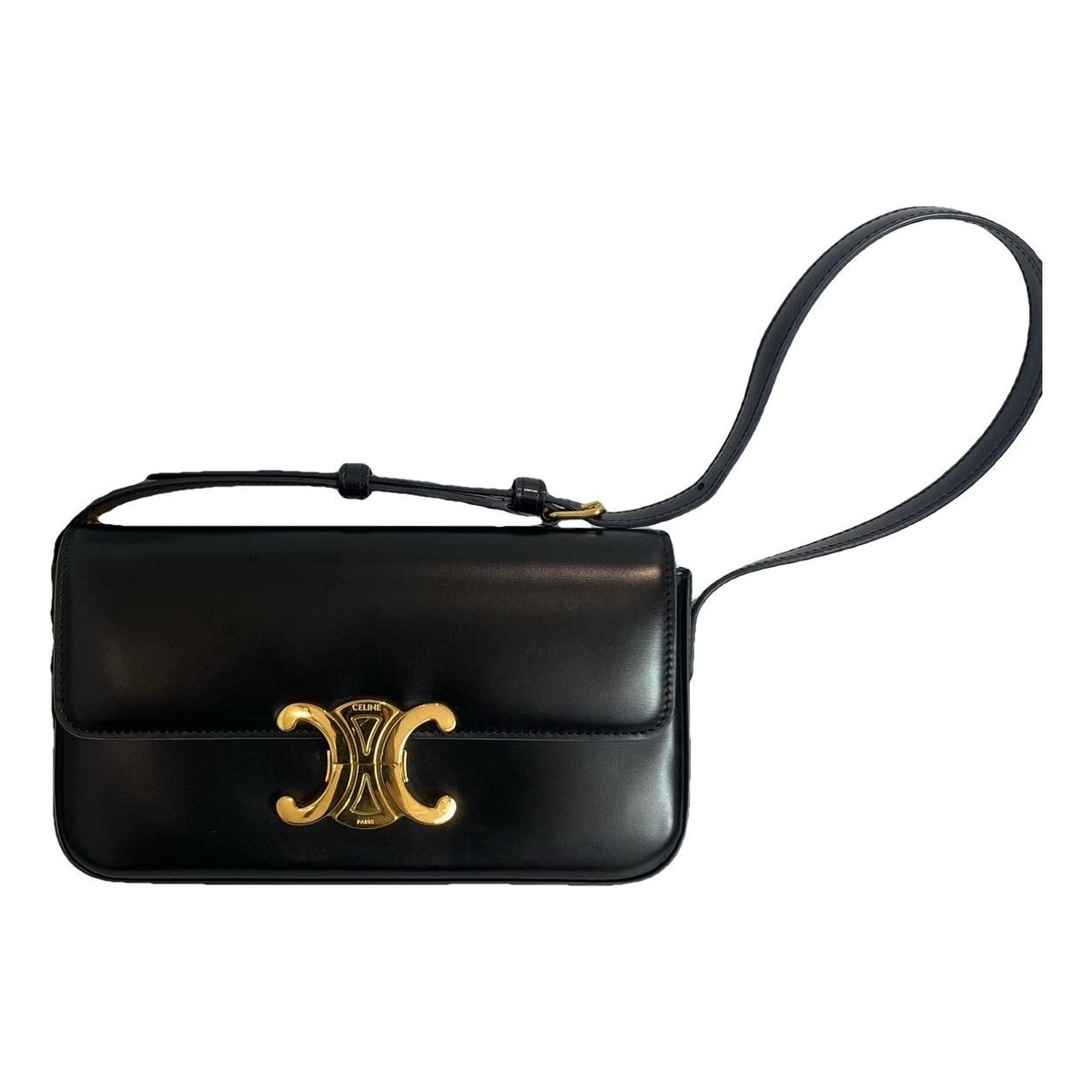 Triomphe chain leather handbag
