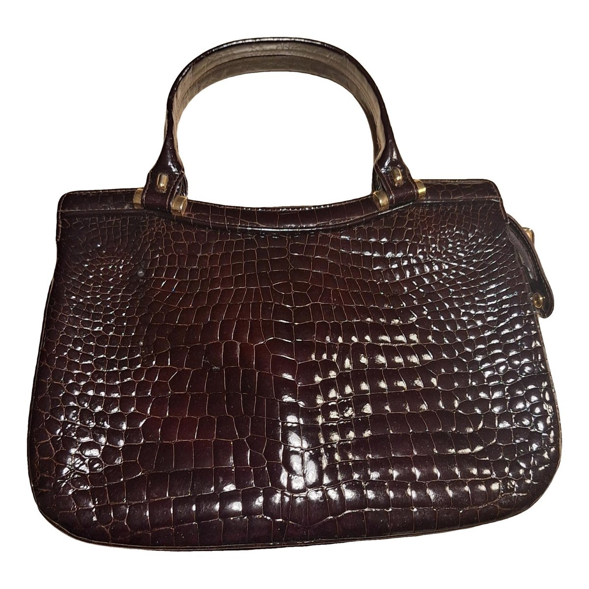 Ecossais patent leather handbag
