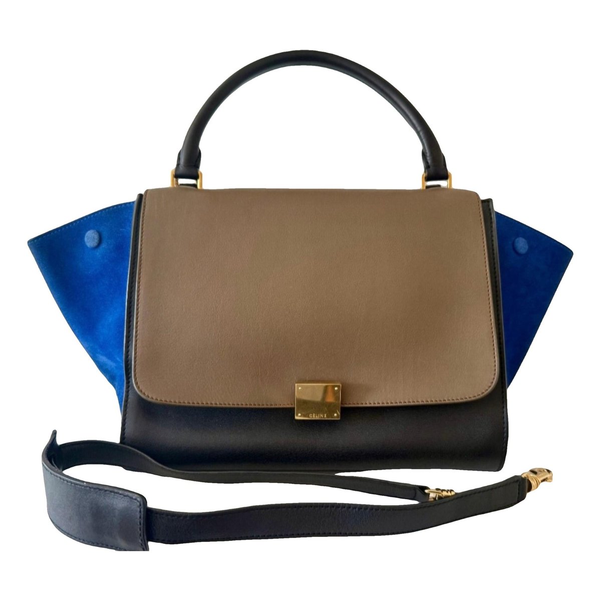 Trapèze leather handbag