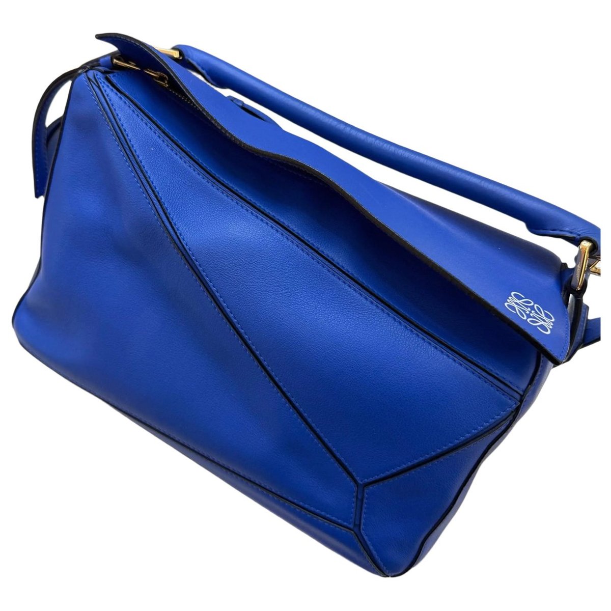 Puzzle leather handbag