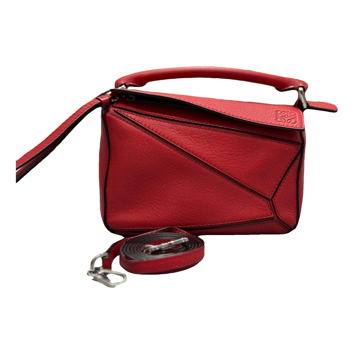 Puzzle leather handbag