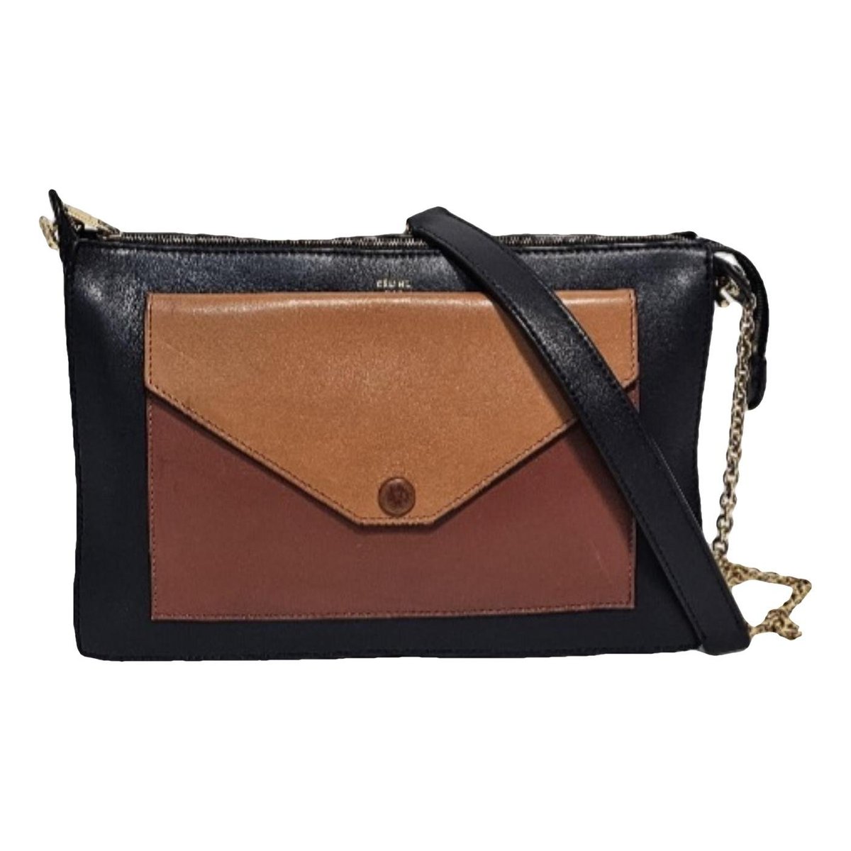Pocket leather crossbody bag