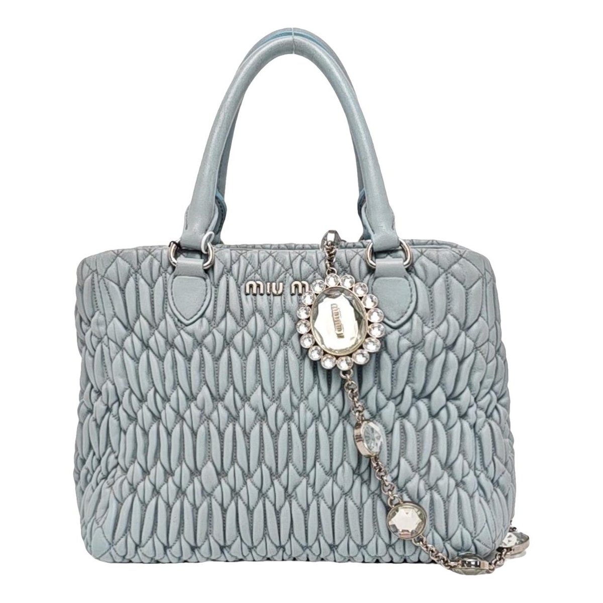 Miu Crystal leather handbag