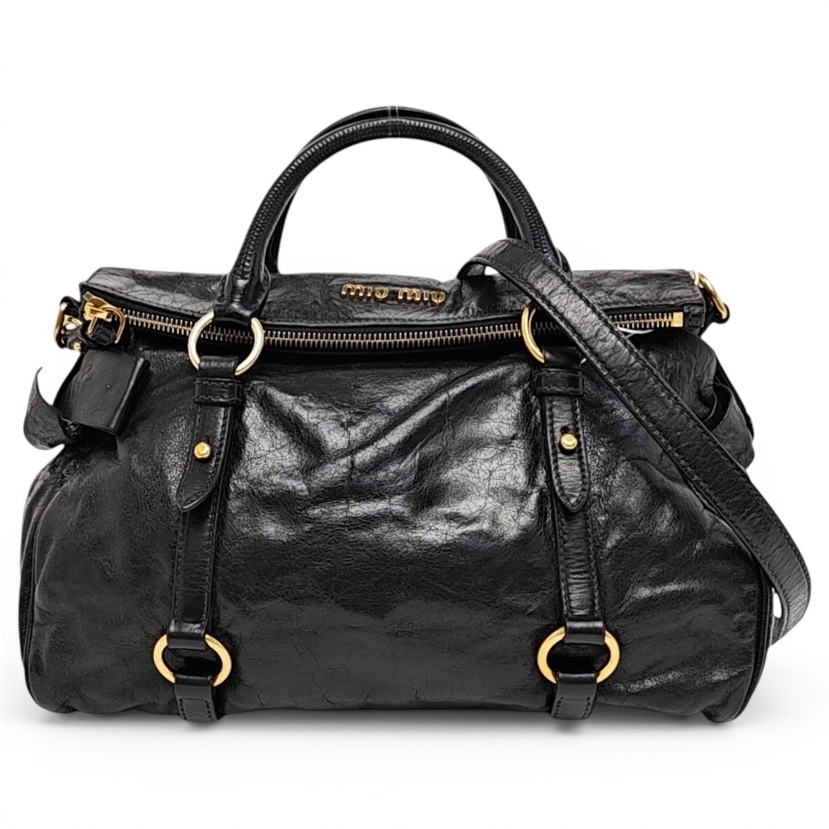Bow bag leather handbag