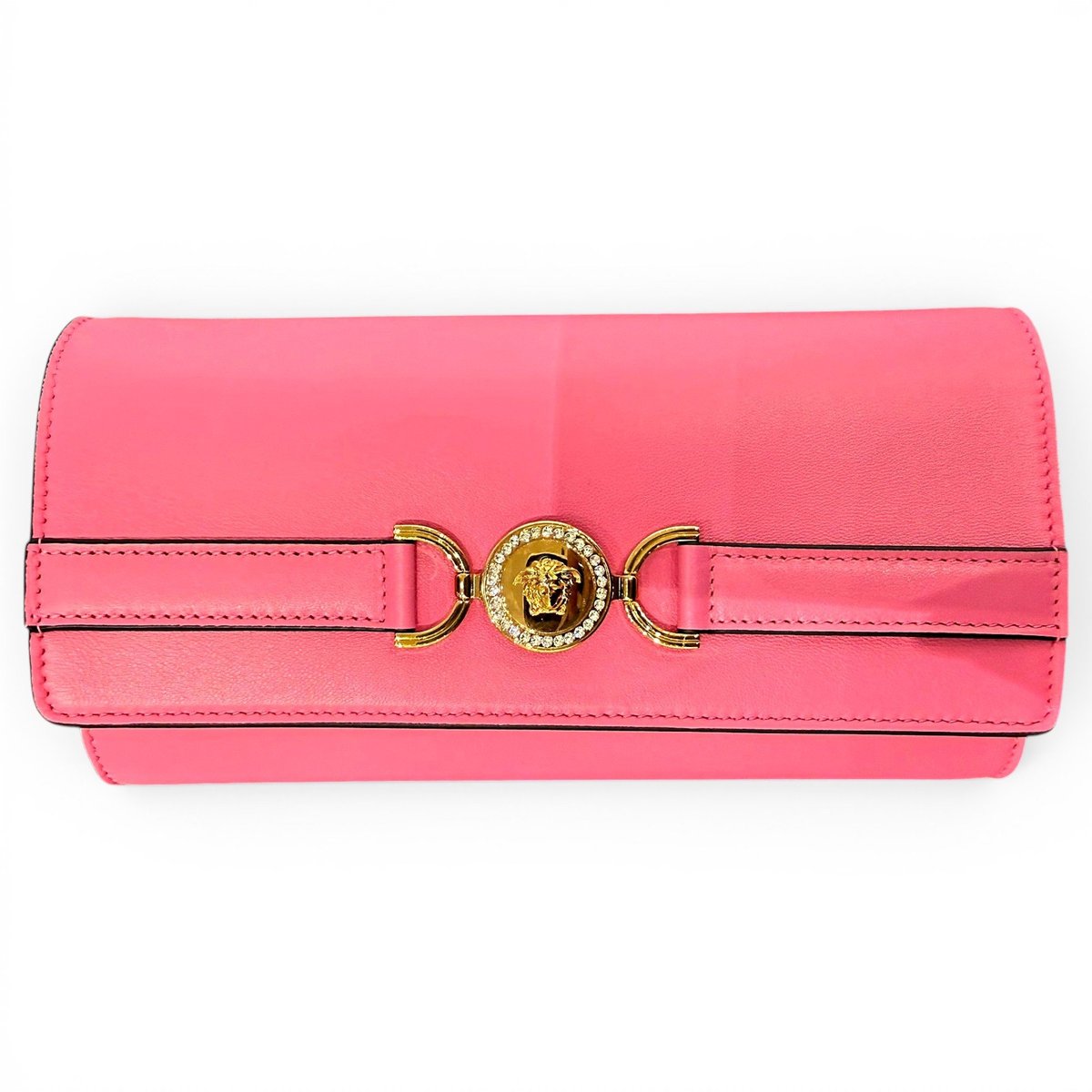 La Medusa leather clutch bag