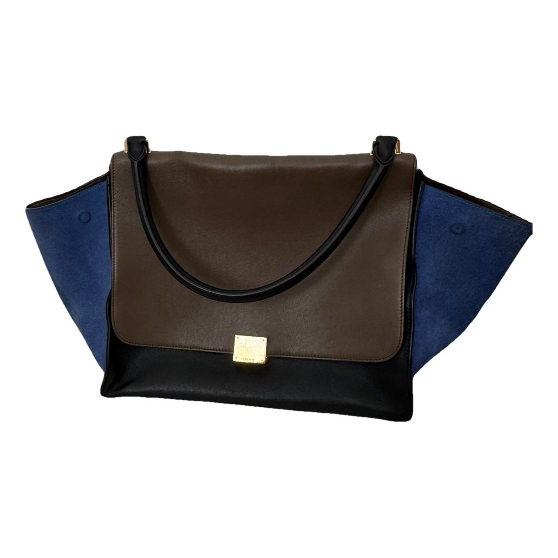 Trapèze leather handbag