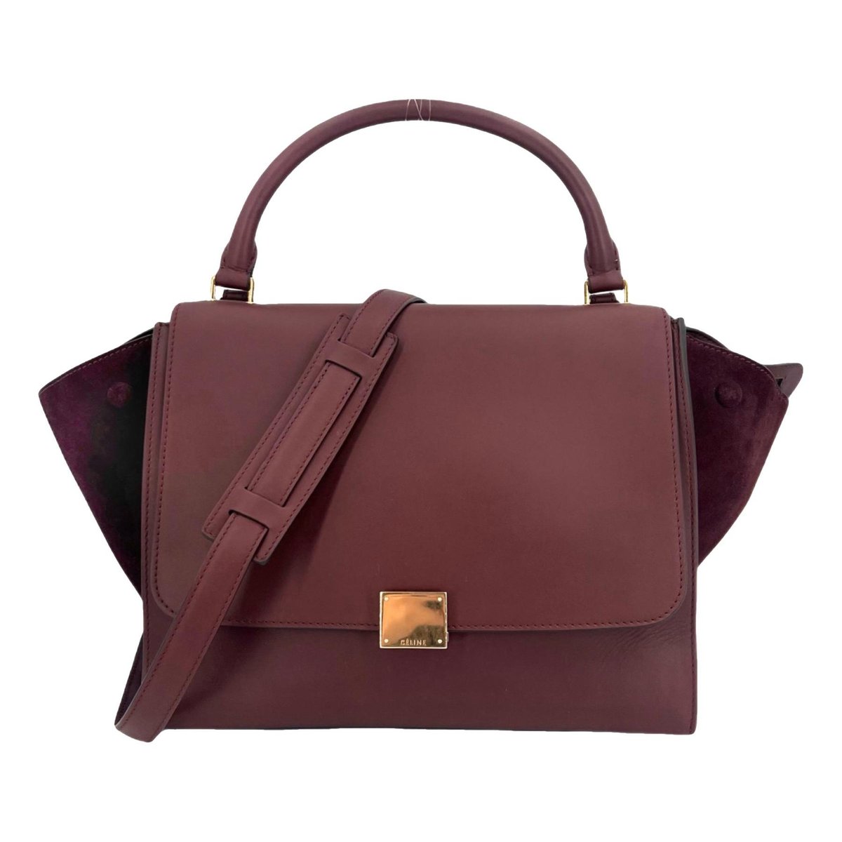 Trapèze leather handbag