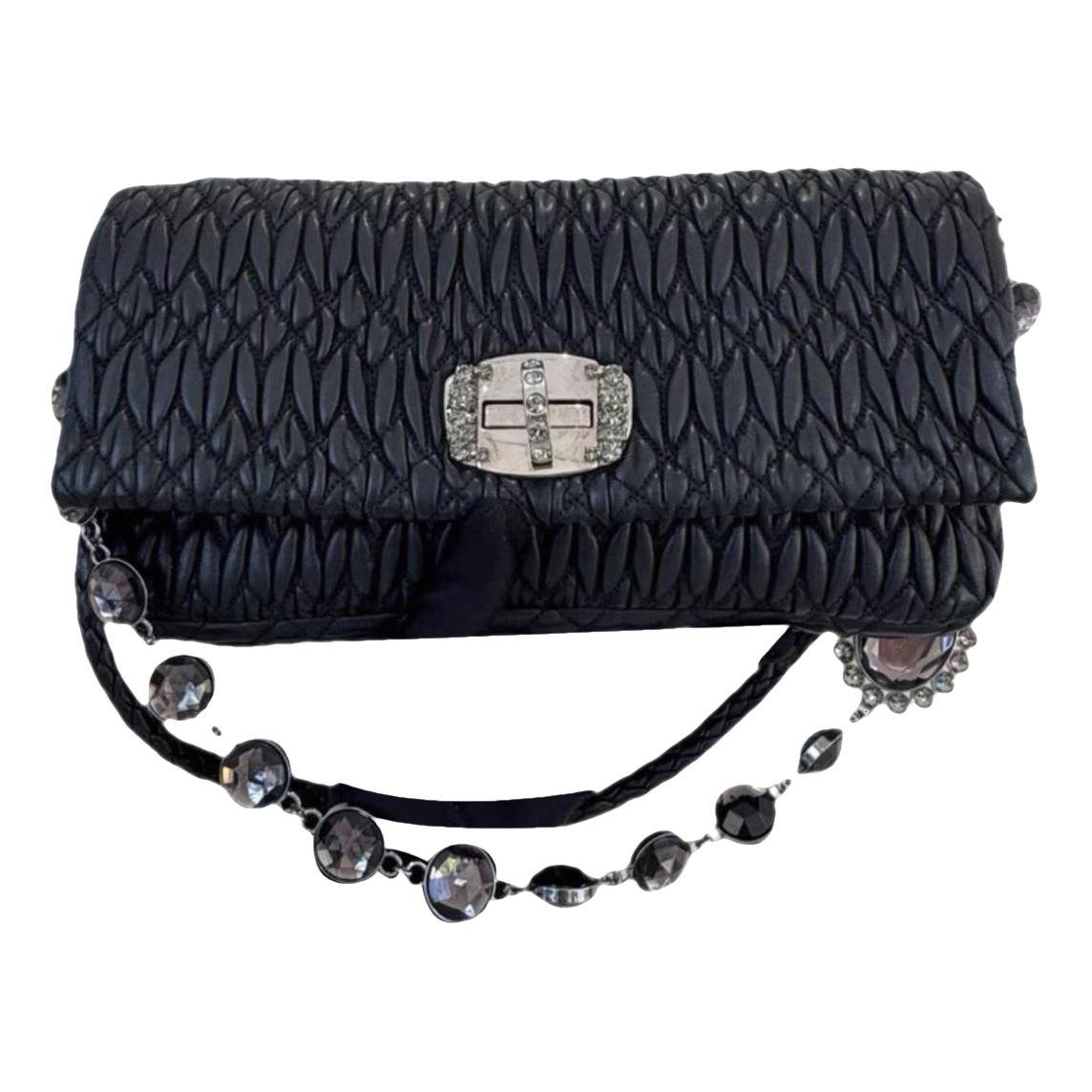 Miu Crystal leather handbag
