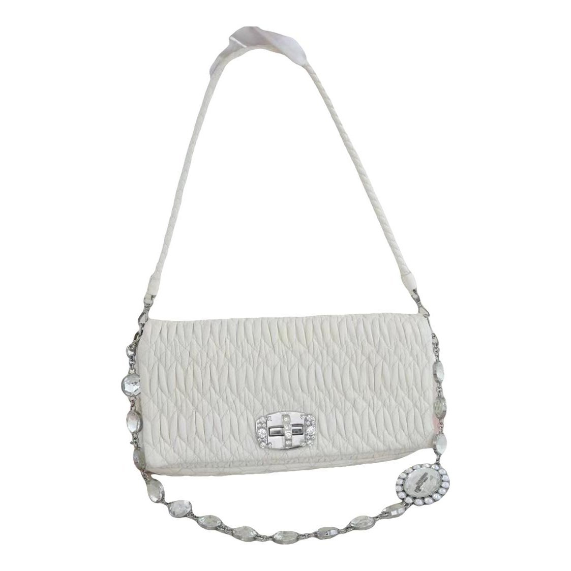 Miu Crystal leather handbag