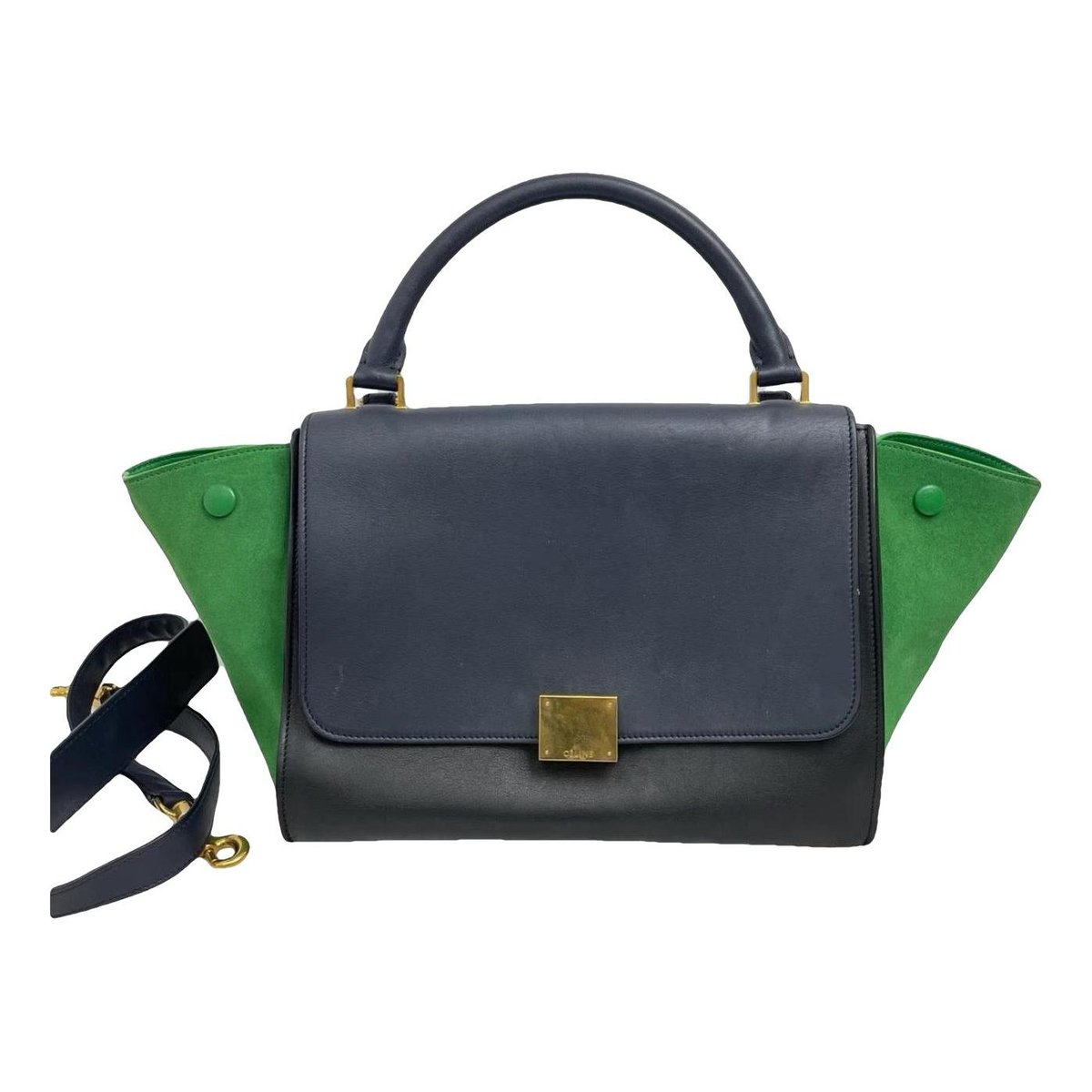 Trapèze leather handbag