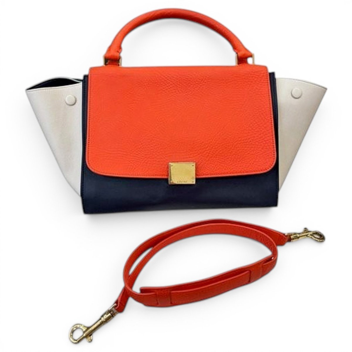 Trapèze leather handbag