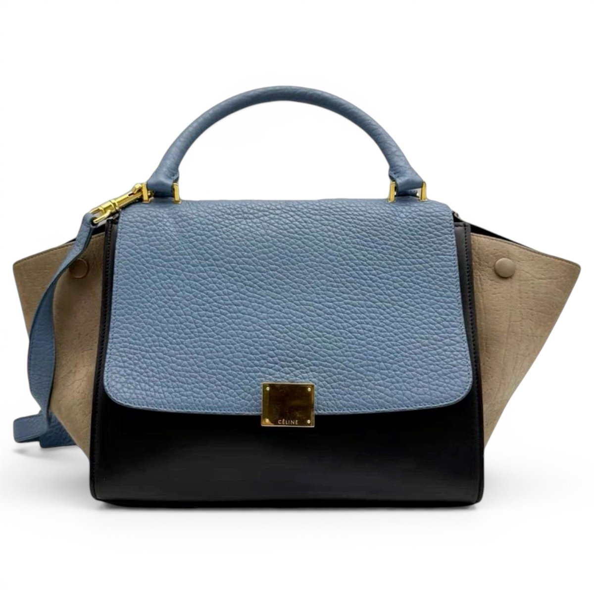 Trapèze leather handbag