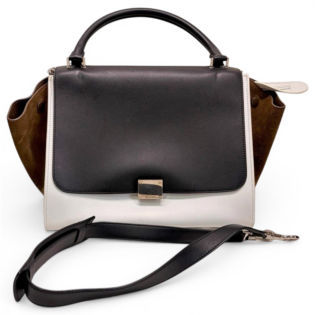 Trapèze leather handbag