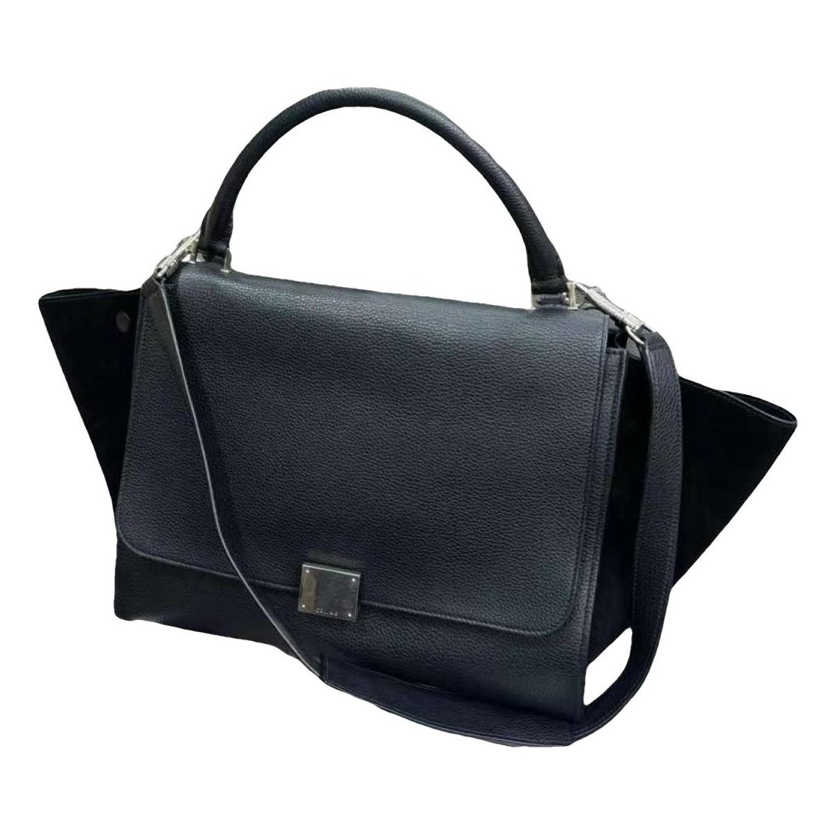 Trapèze leather handbag