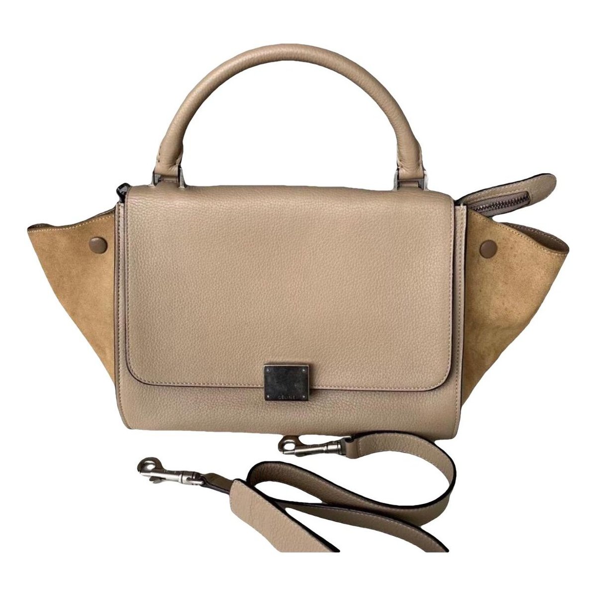 Trapèze leather handbag