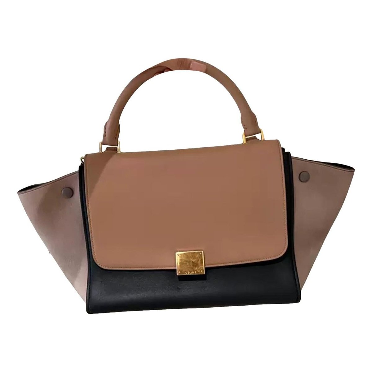 Trapèze leather handbag