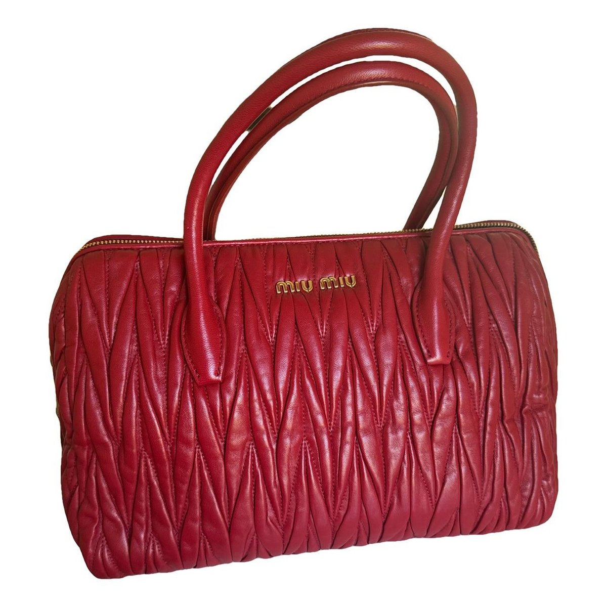Matelassé leather handbag