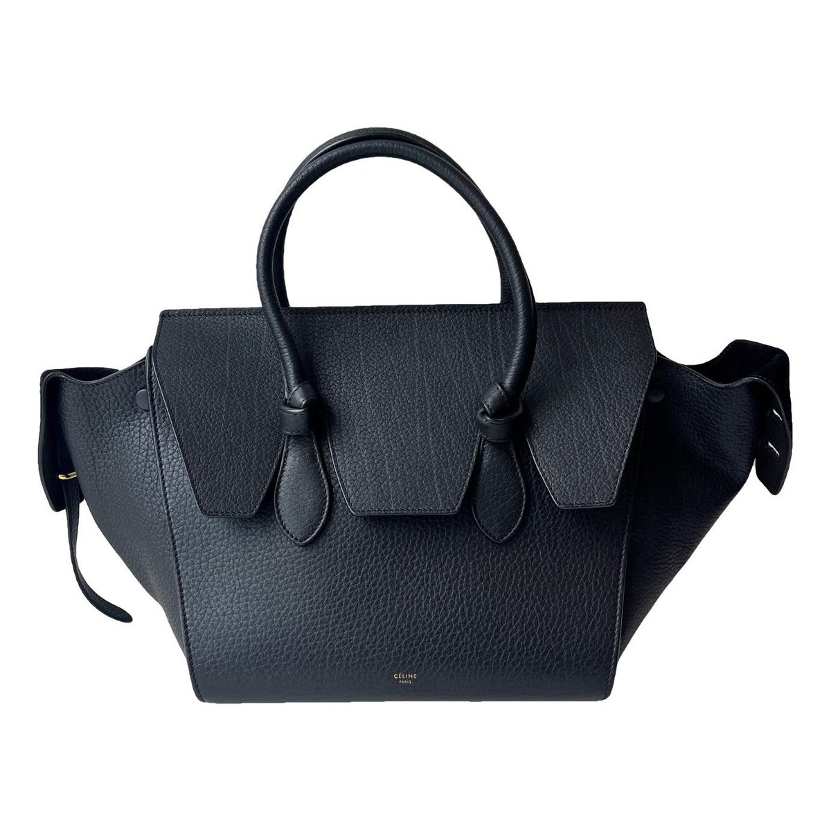 Tie leather handbag