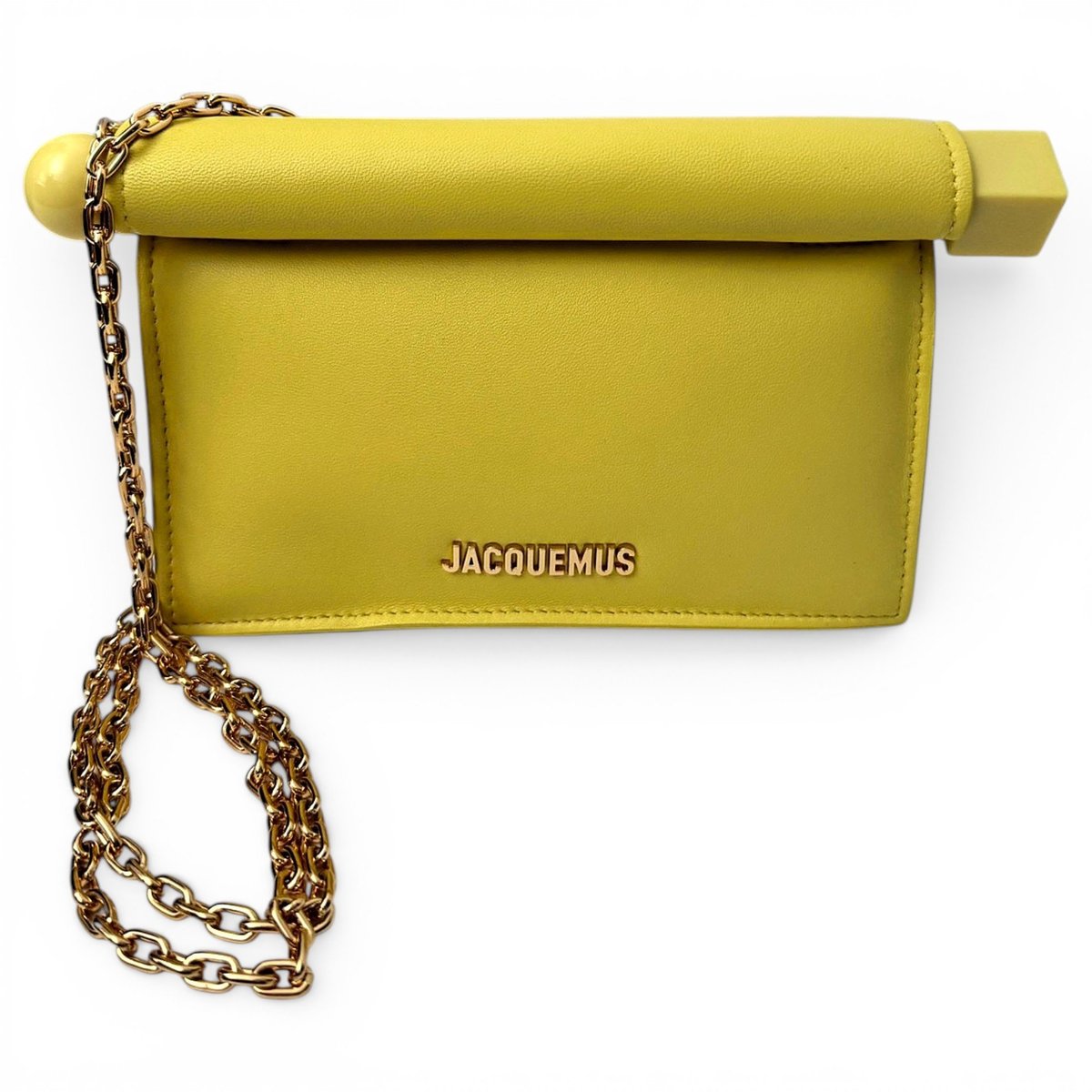 La Pochette Rond Carré leather clutch bag