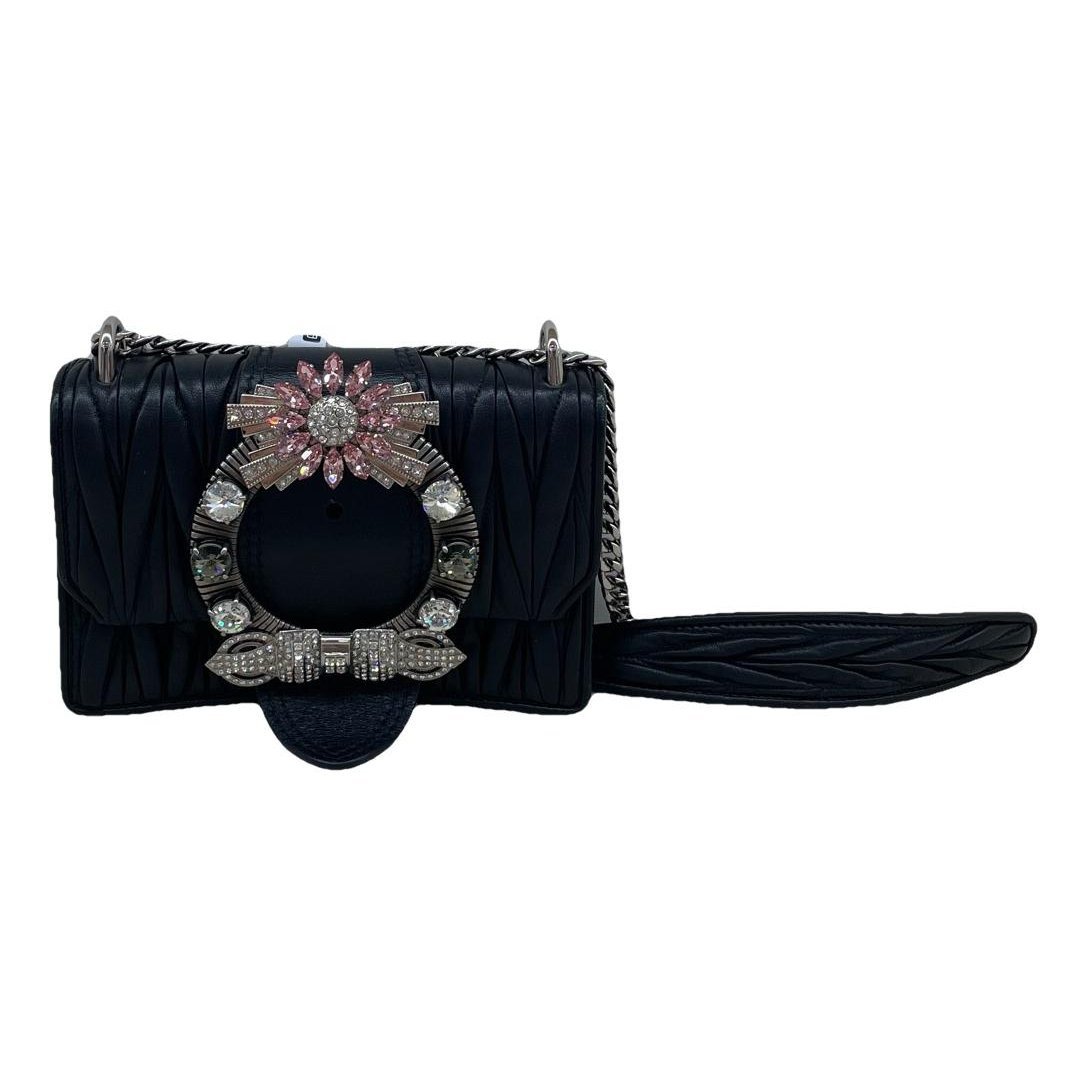 Miu Lady leather crossbody bag