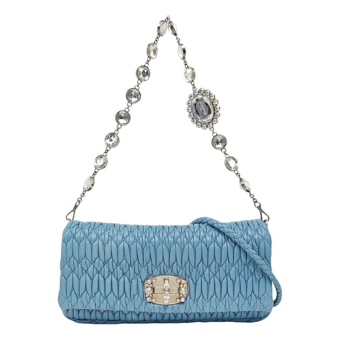 Miu Crystal leather handbag
