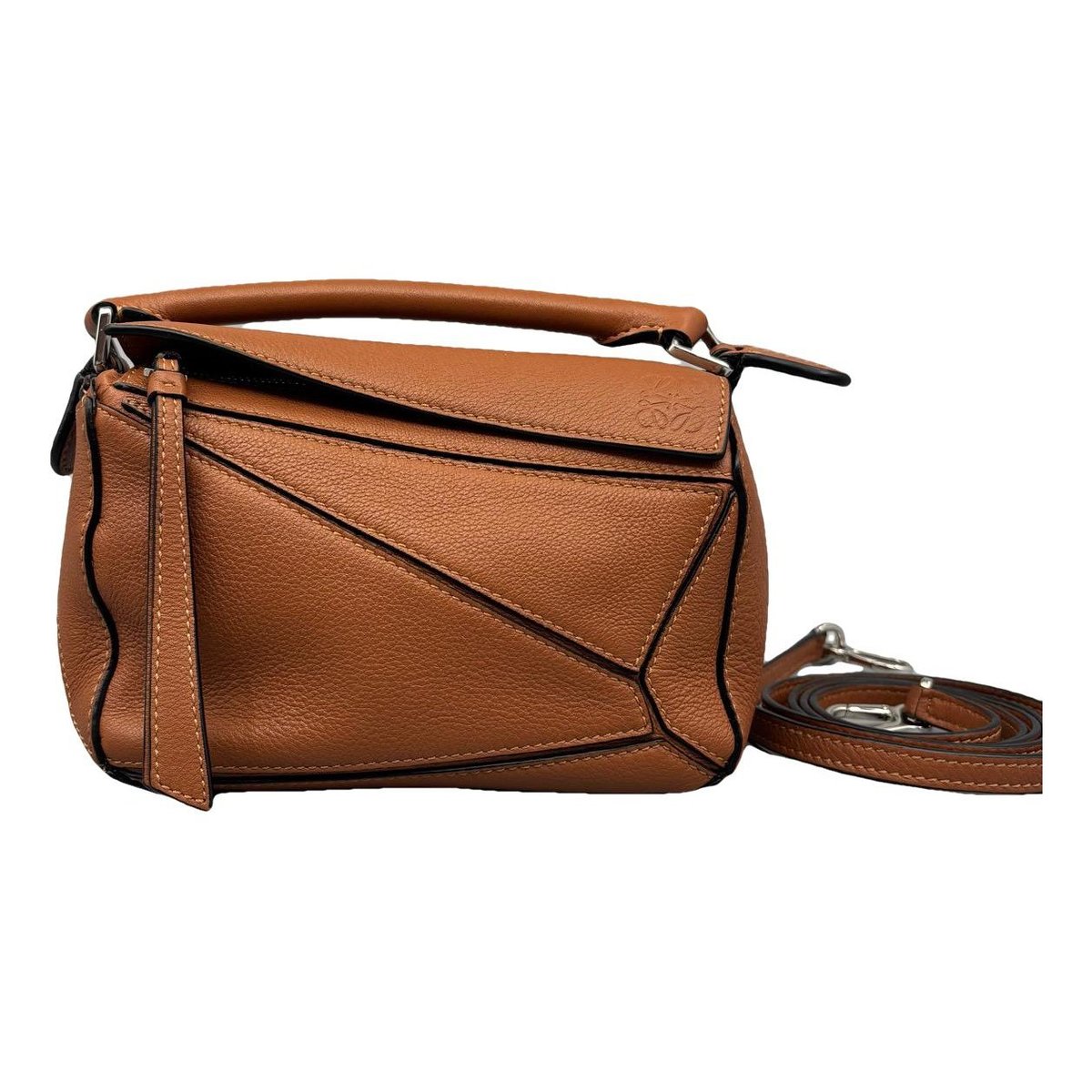 Puzzle leather handbag