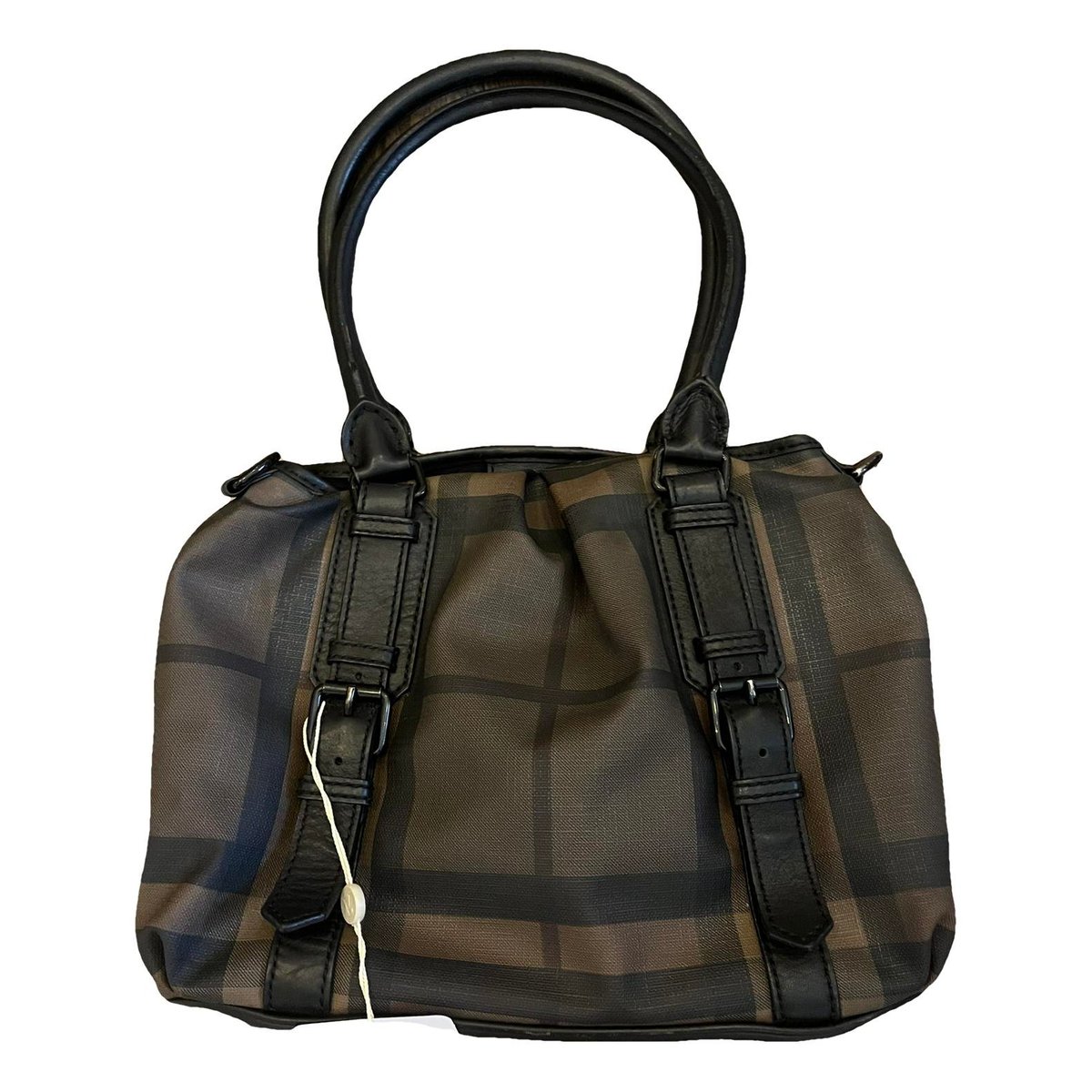 Title leather handbag