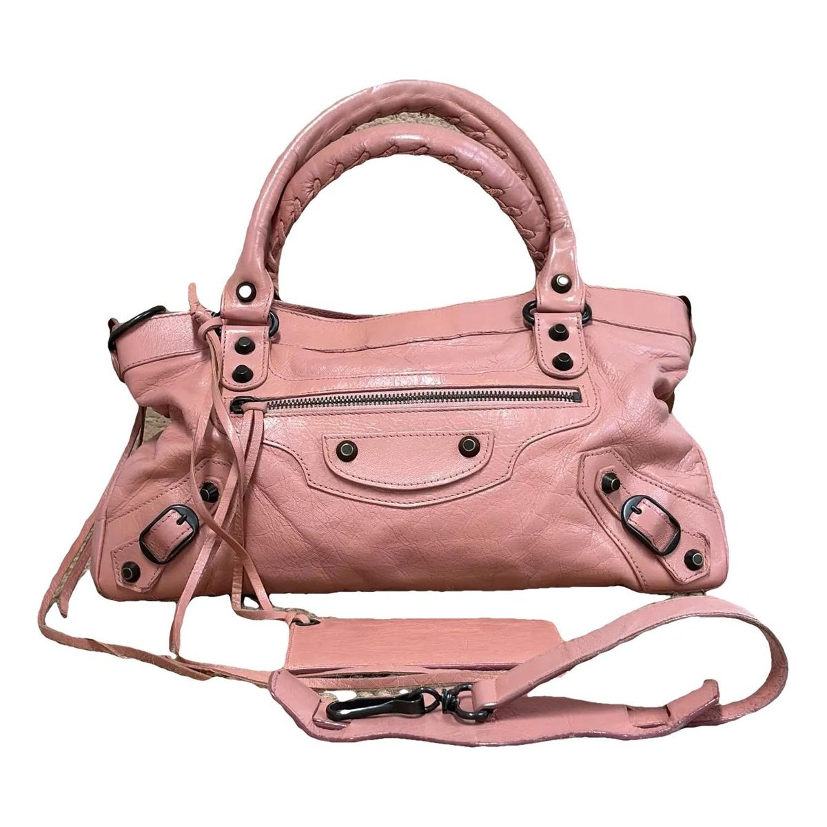 City leather handbag