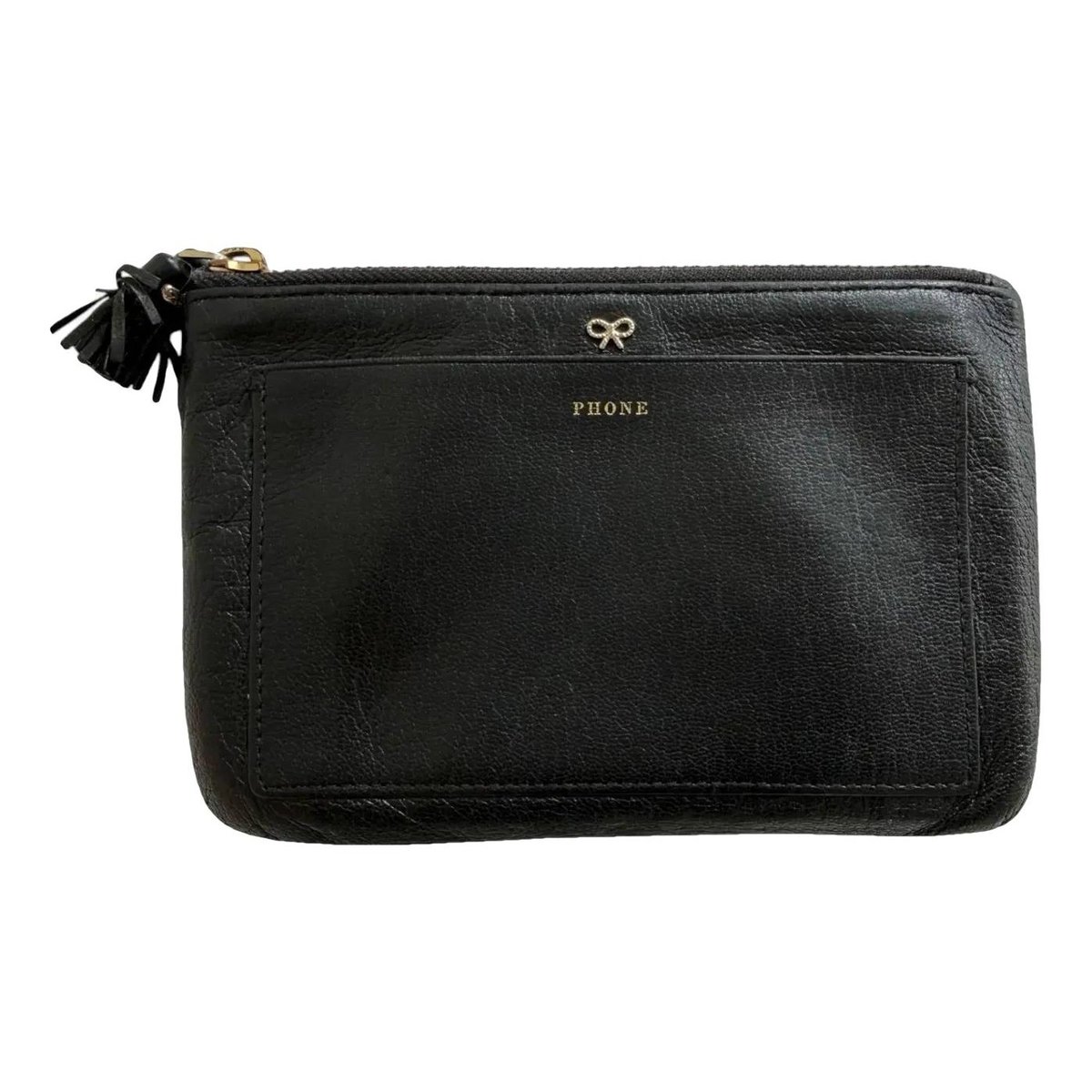 Leather clutch bag