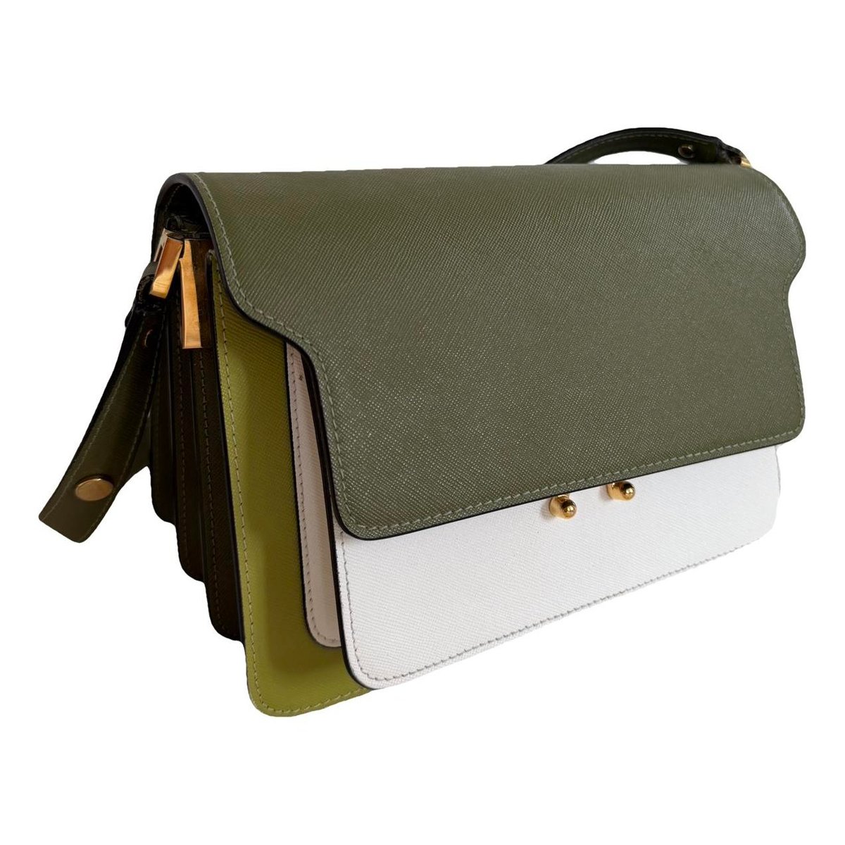Trunk leather crossbody bag