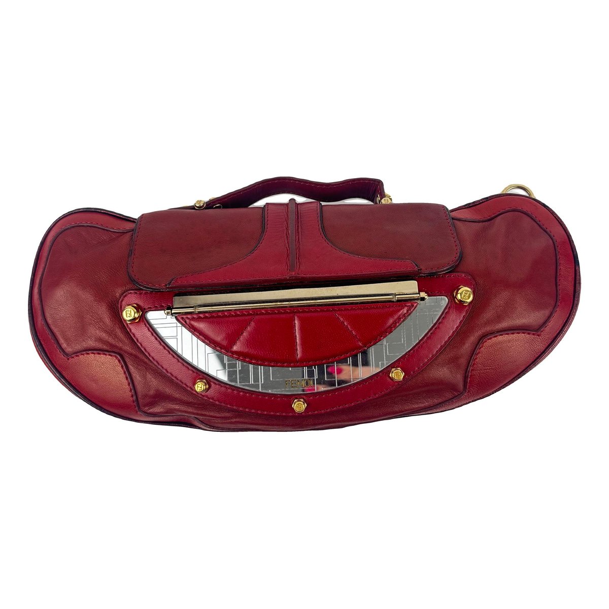 Baguette leather clutch bag