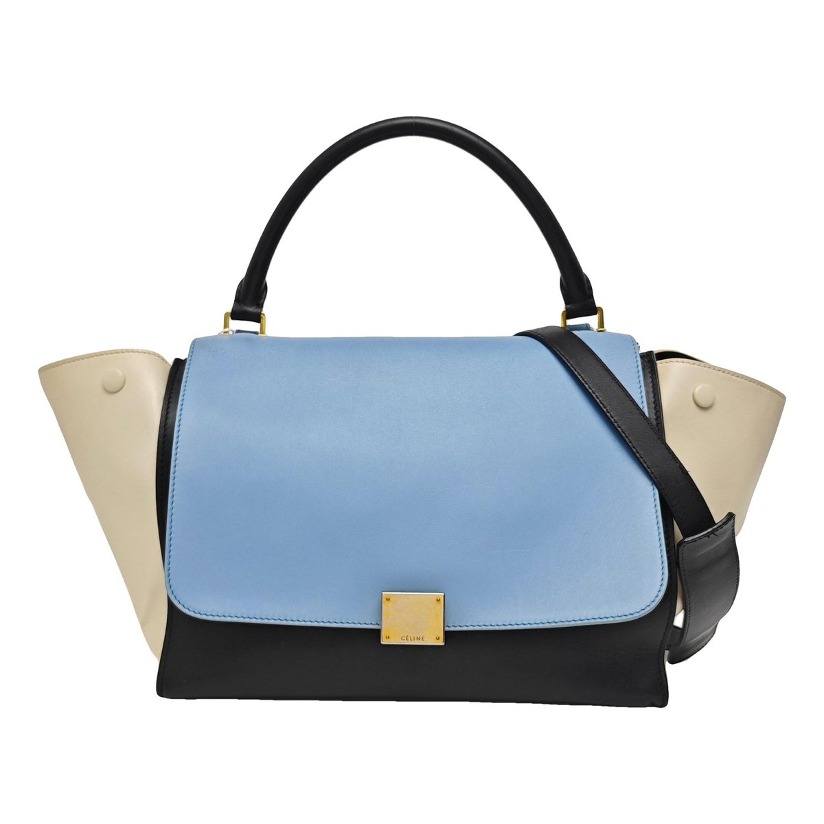 Trapèze leather handbag